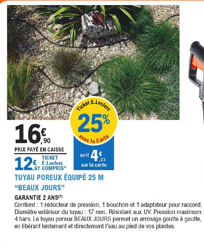 tuyau poreux équipé 25 m "beaux jours"