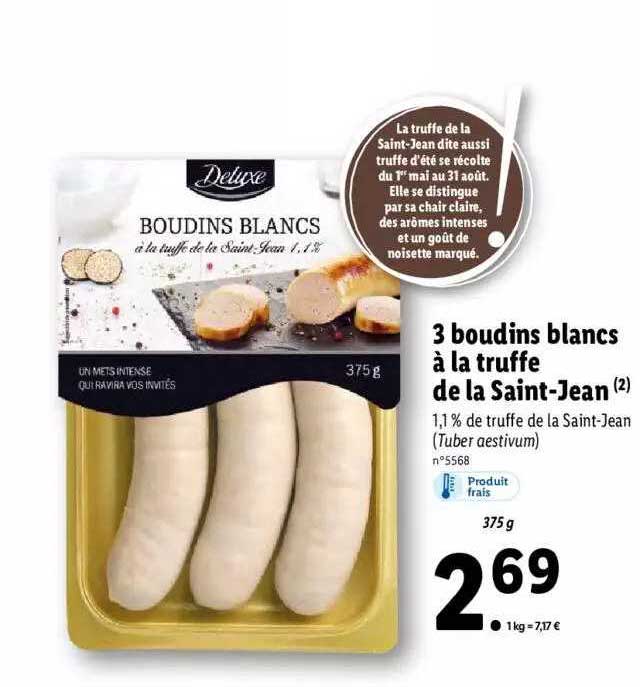 3 Boudins Blancs à Truffe De La Saint-jean