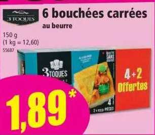 6 Bouchées Carrées Au Beurre 3 Toques