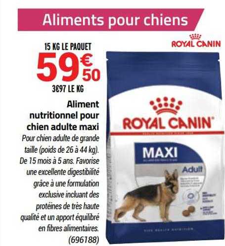 aliment nutritionnel pour chien adulte maxi