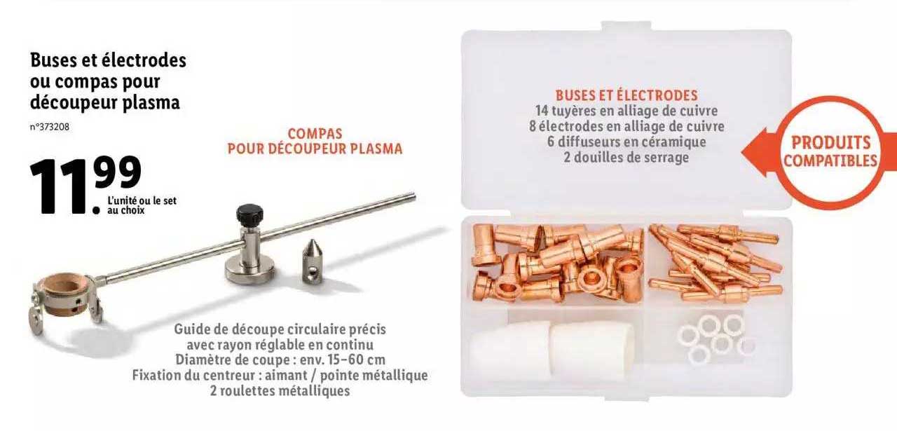 buses et électrodes ou compas pour découpeur plasma