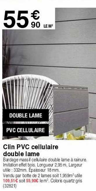 clin pvc cellulaire double lame