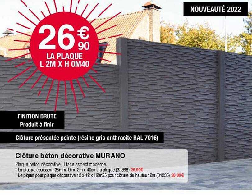 clôture béton décorative murano