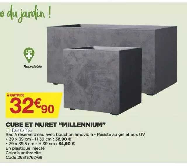 cube et muret "millenium" deroma