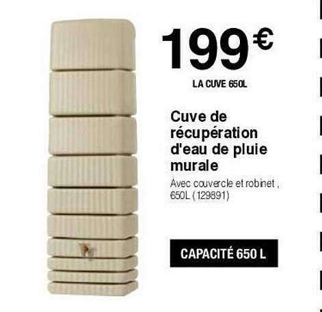 cuve de récupération d'eau de pluie murale