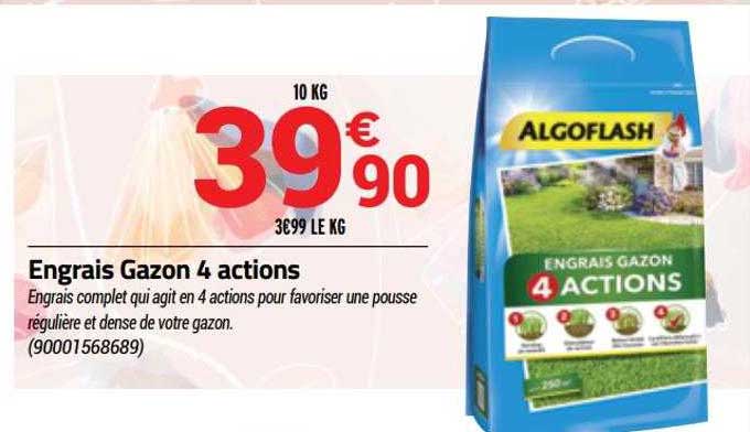 engrais gazon 4 actions