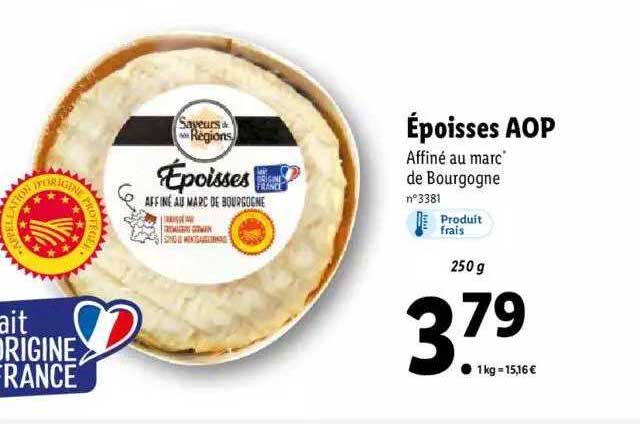 époisses Aop Saveurs De Nos Régions