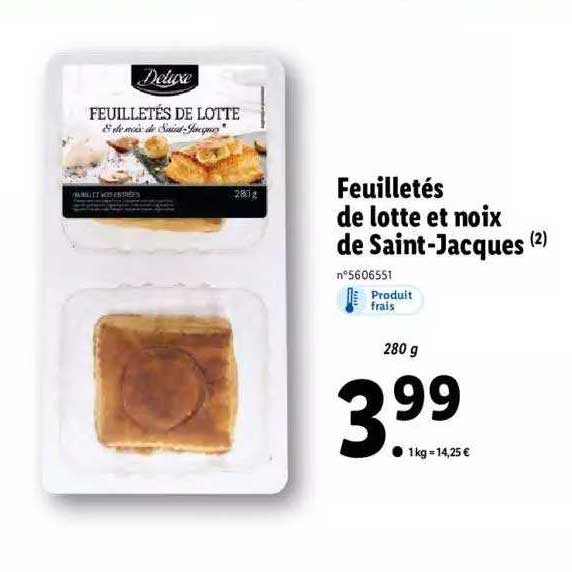 feuilletés de lotte et noix de saint-jacques deluxe