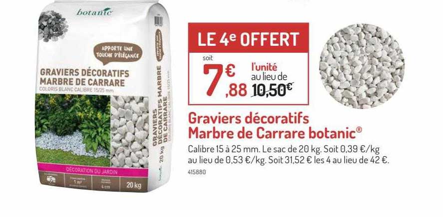 graviers décoratifs marbre de carrare botanic
