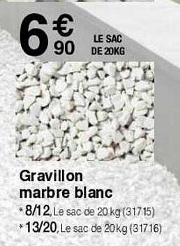 gravillon marbre blanc