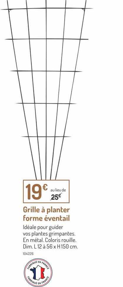 grille à planter forme éventail