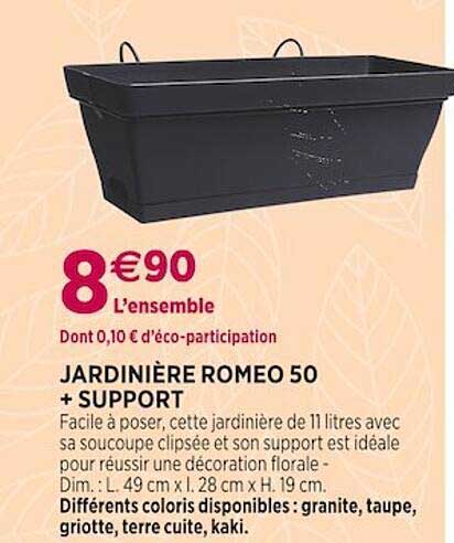 jardinière romeo 50 + support