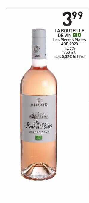 la bouteille de vin bio les pierres plates aop 2020