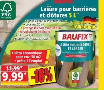 lasure pour barrières et clôtures baufix