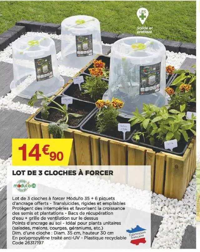 lot de 3 cloches à forcer