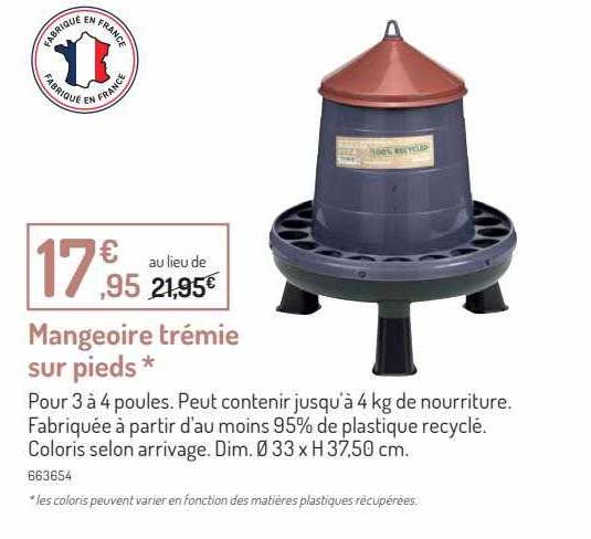 mangeoire trémie sur pieds