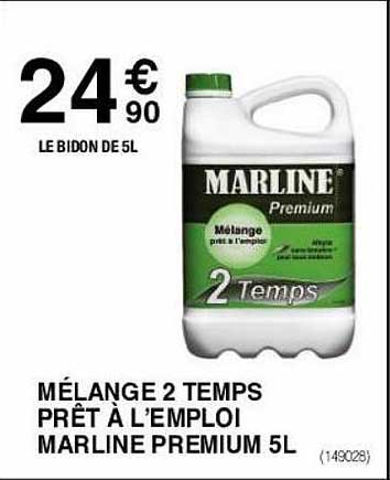 mélange 2 temps prêt à l'emploi marline premium 5l