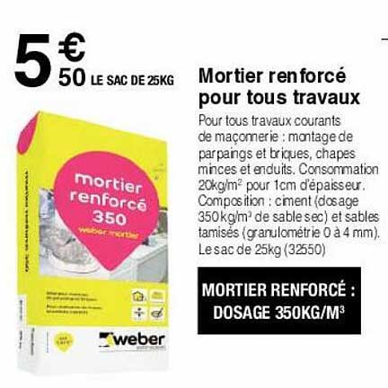 Mortier Renforcé Pour Tous Travaux