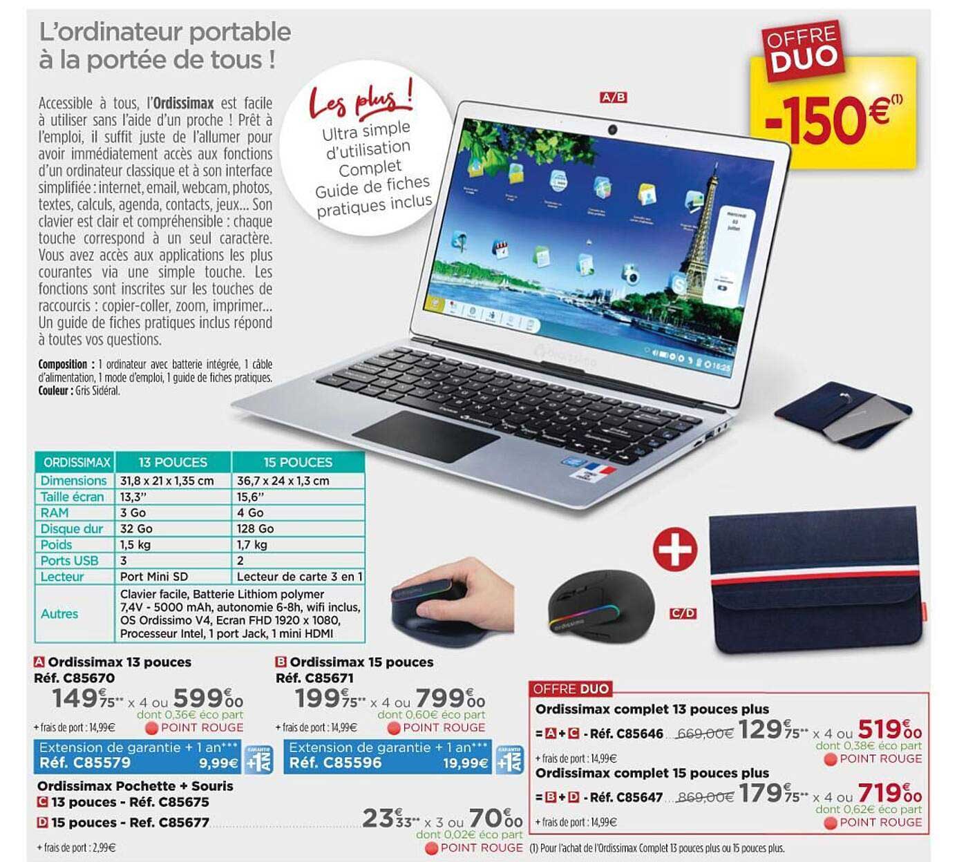 ordissimax 13 pouces rodissimax 15 pouces