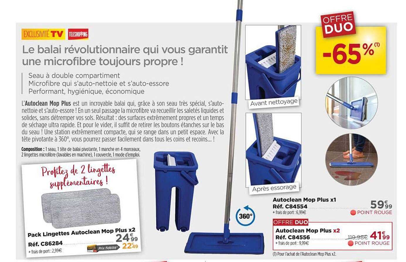 pack lingettes autoclean mop plus x2