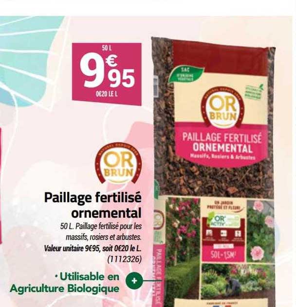 paillage fertilisé ornemental or brun