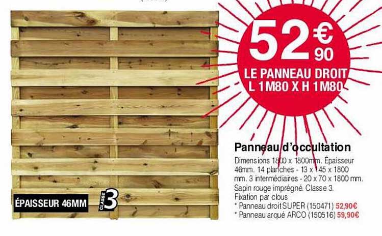 panneau d'occultation