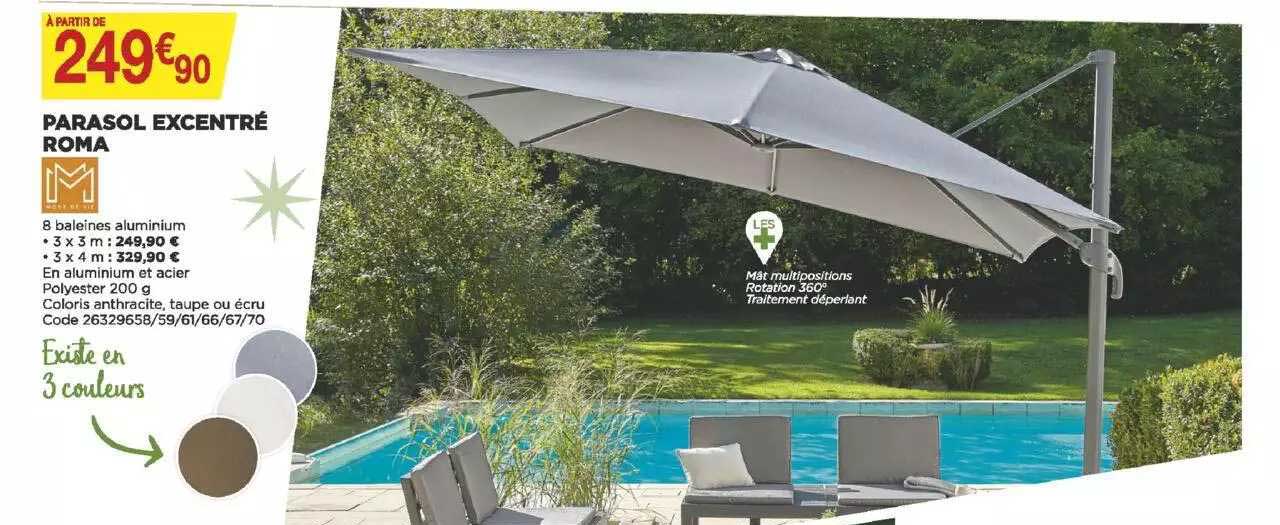 parasol excentré roma