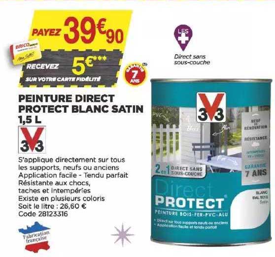peinture direct protect blanc satin 1,5 l v33