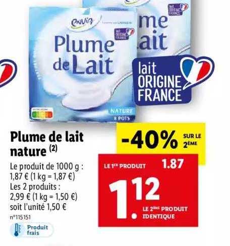 Plume De Lait Nature Envia