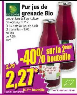 pur jus de grenade bio bio sonne