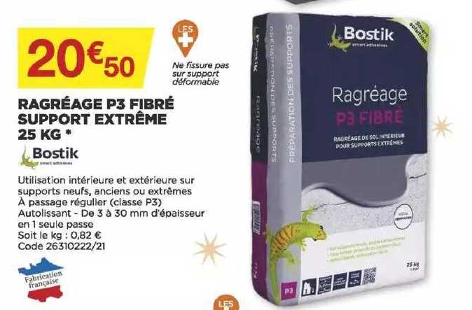 Ragréage P3 Fibré Support Extrême 25 Kg Bostik