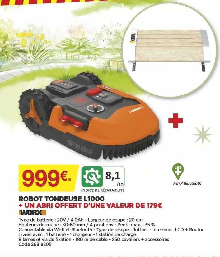 robot tondeuse l1000 + un abri