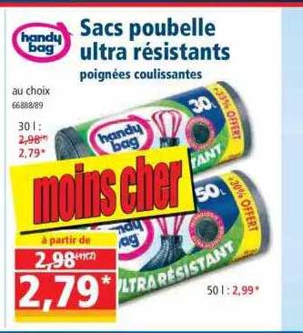 sacs poubelle ultra résistants handy bag
