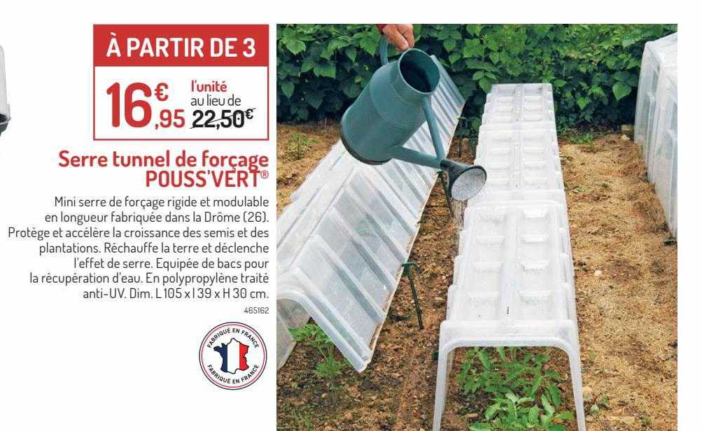 serre tunnel de forçage pouss'vert
