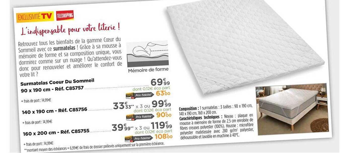 surmatelas coeur du sommeil