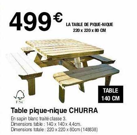 table pique-nique churra