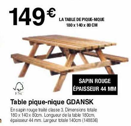 table pique-nique gdansk
