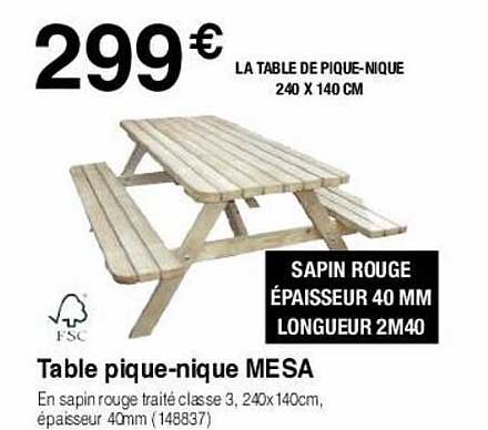 table pique-nique mesa