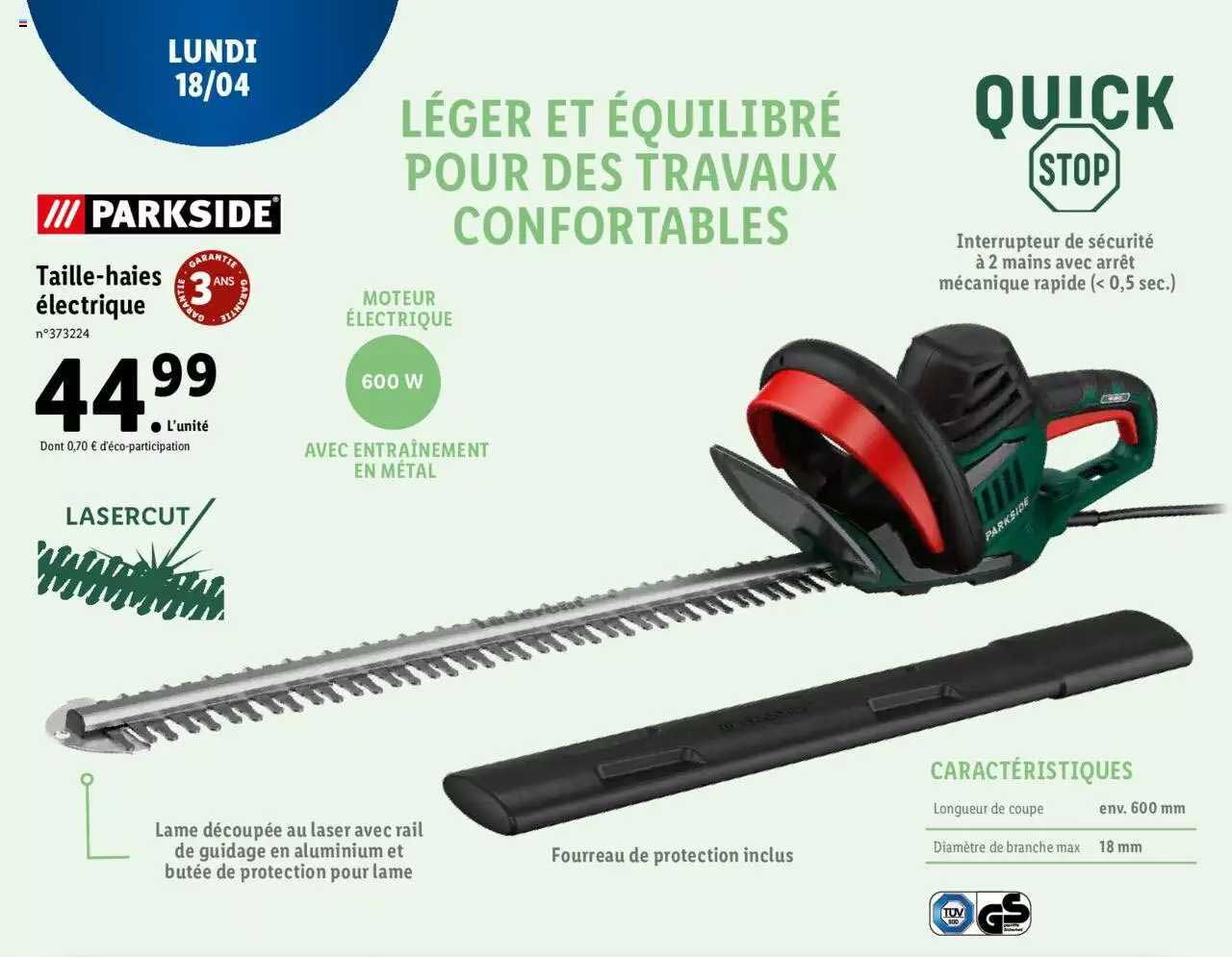 taille-haies électrique parkside