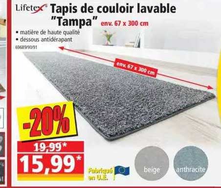Tapis De Couloir Lavable "tampa" Lifetex