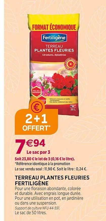 terreau plantes fleuries fertiligène