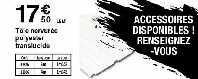 Tôle Nervurée Polyester Translucide