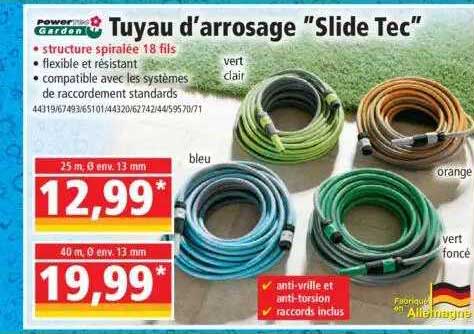 tuyau d'arrosage "slide tec" powertec garden