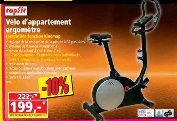vélo d'appartement ergomètre topfit