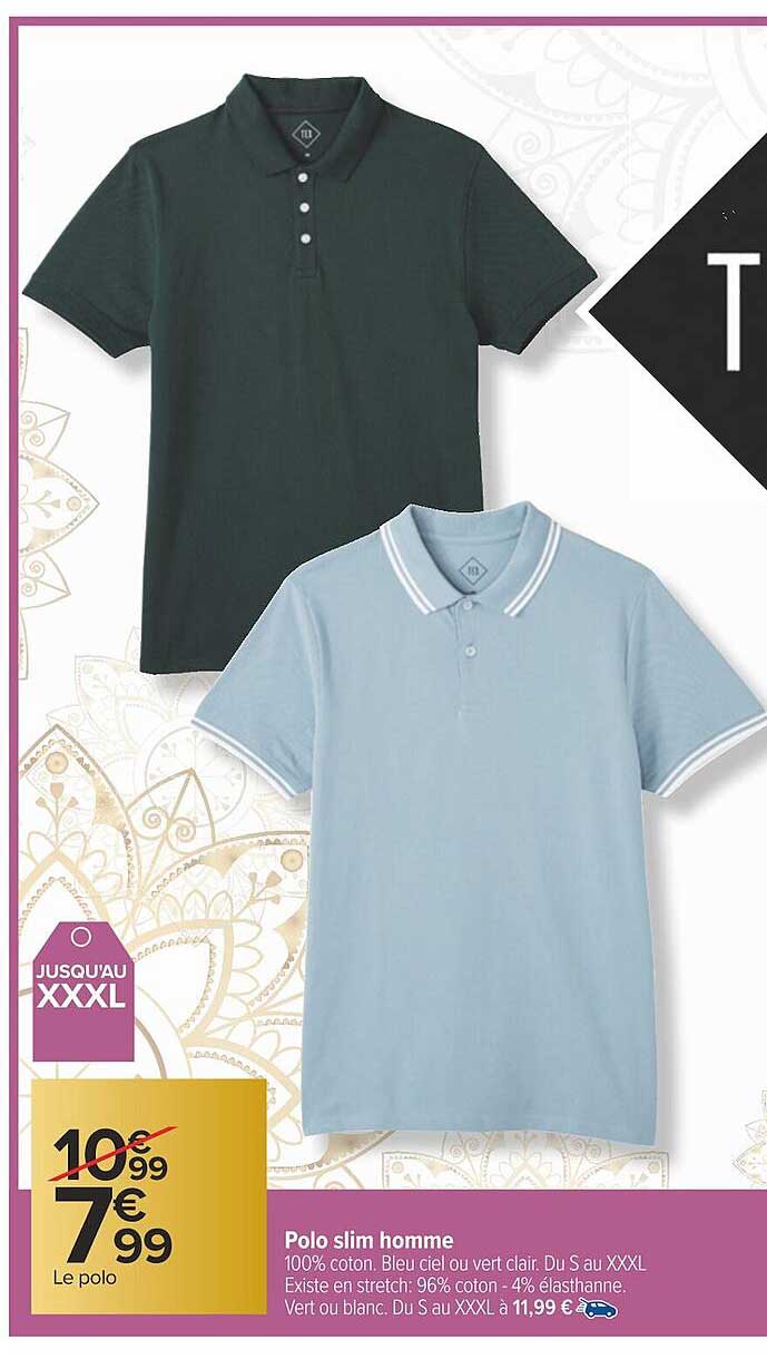 Polo Slim Homme Tex
