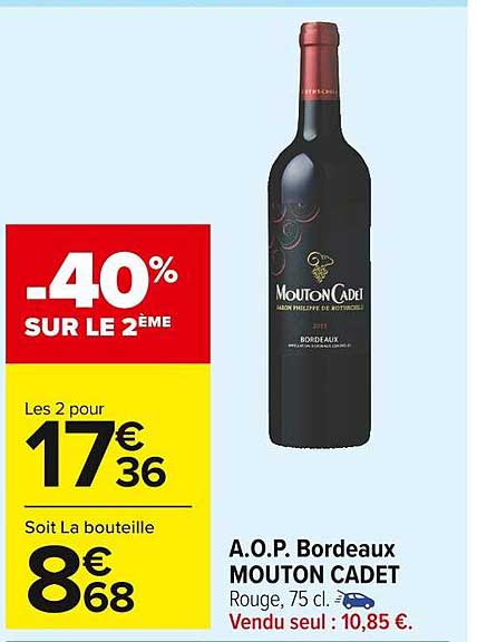 a.o.p. bordeaux mouton cadet