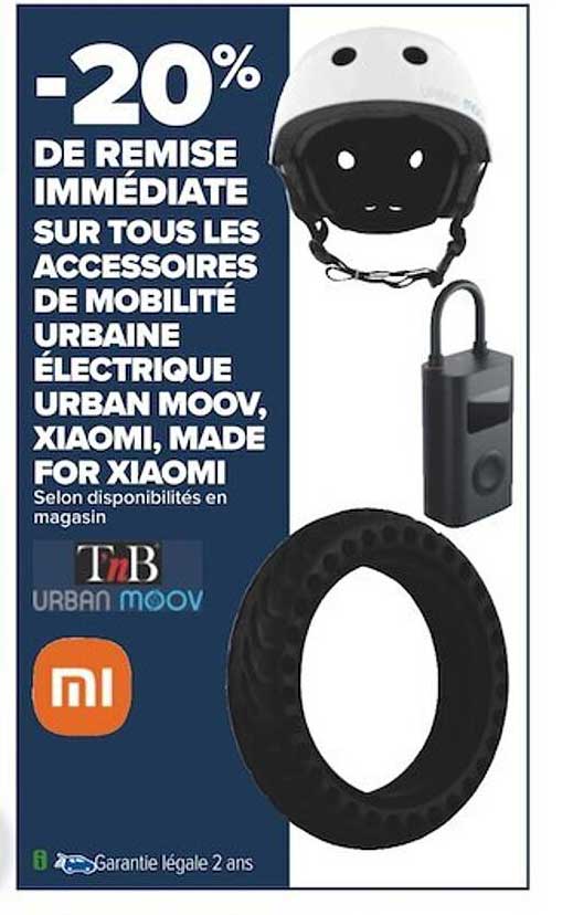 accessoires de mobilité urbaine électrique urban moov, xiaomi, made for xiaomi