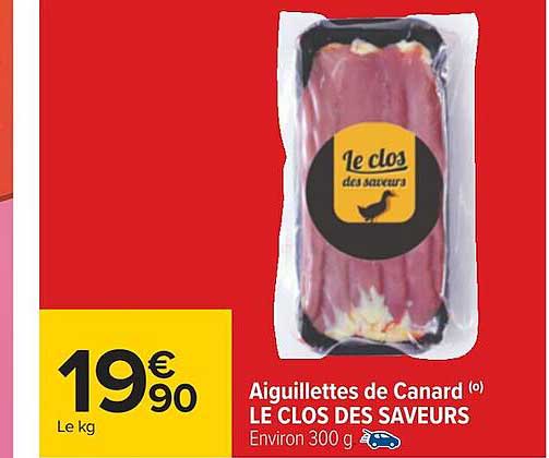 aiguillettes de canard le clos des saveurs
