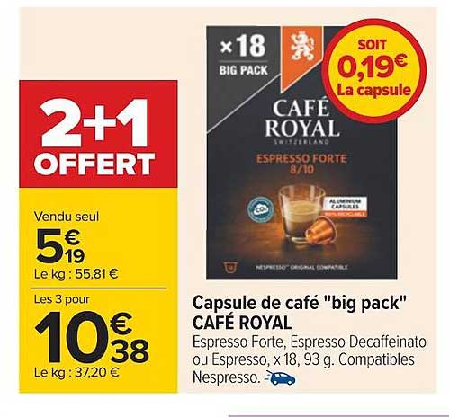 capsule de café "big pack" café royal
