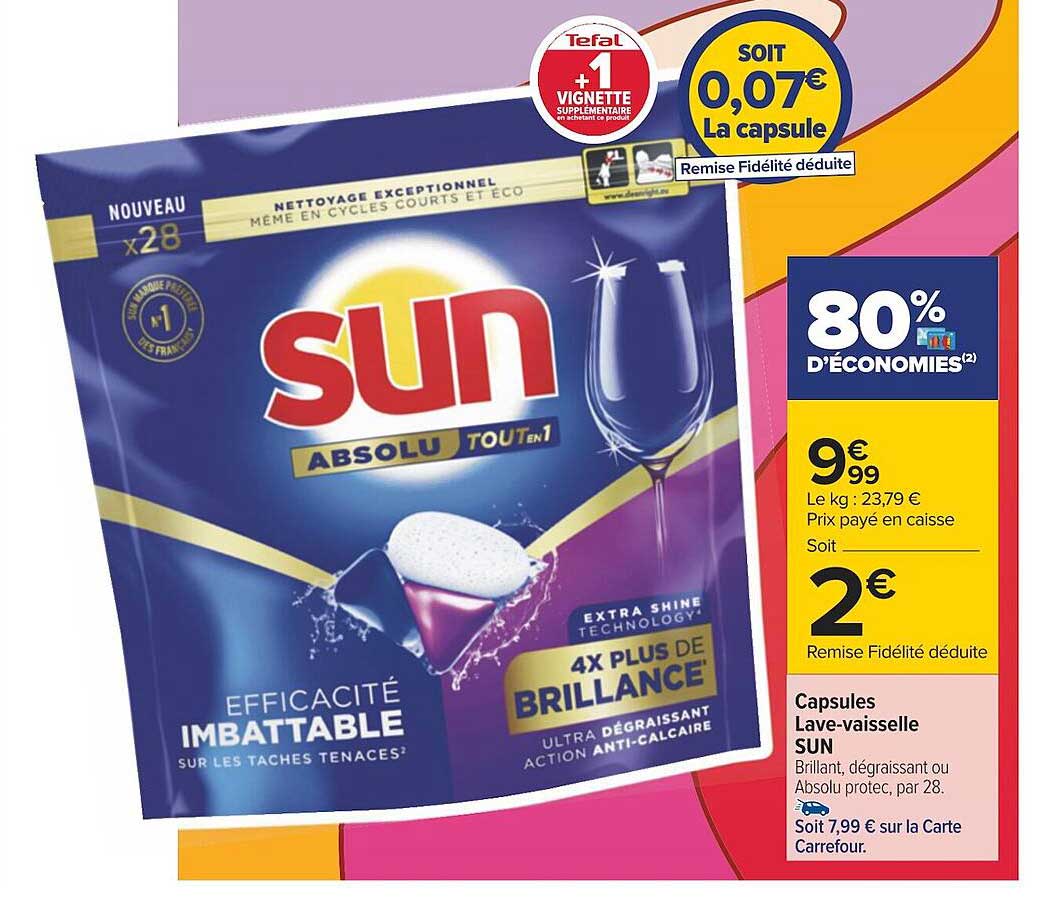 capsules lave-vaisselle sun